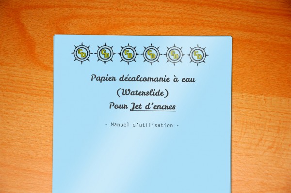 Image d'illustration du mode d'emploi pour feuilles de papier décalcomanie à eau (Waterslide) pour imprimante jet d'encres