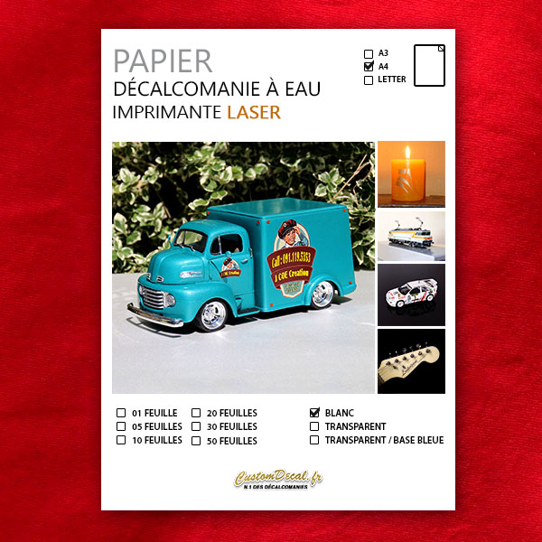 24 feuilles de papier autocollant en vinyle pour imprimante à jet d'encre - papier  autocollant brillant imprimable et holographique L