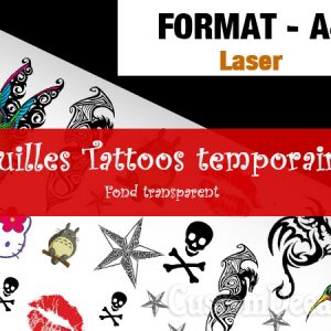 Feuilles Décalcomanie tattoo a4 transparent - laser