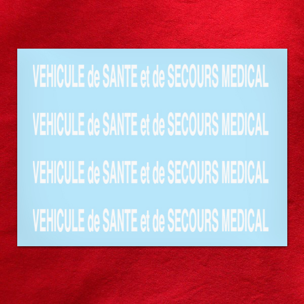 Décalcomanies à eau Véhicule de santé et de secours médical - lot de 4