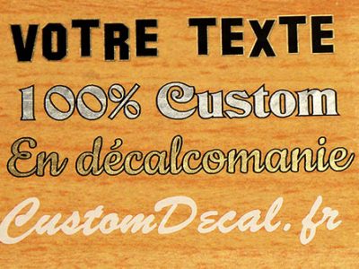 Décalcomanies à eau / Waterslide : Couleurs disponibles pour vos décals