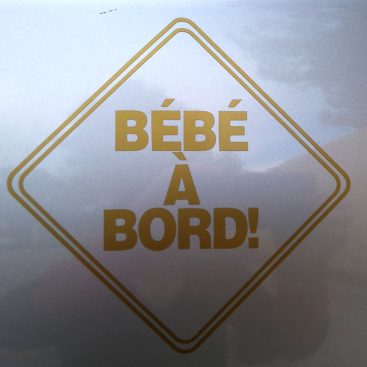 Sticker vinyle - BéBé à bord - Métallique Or