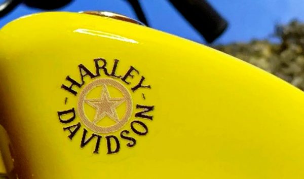 decalcomanie a eau - harley davidson etoile réservoir