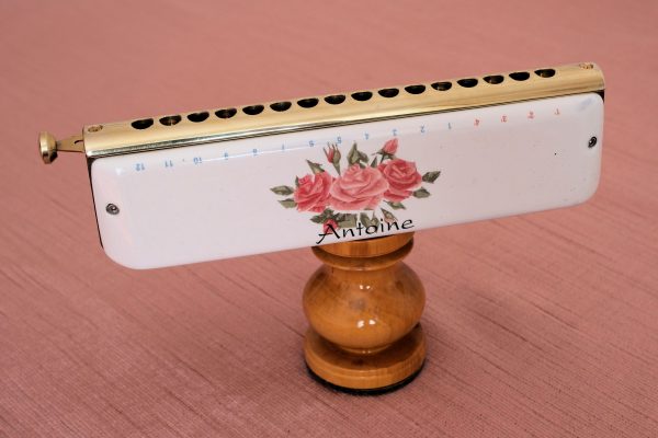 Decalcomanies sans film – Habillage d’un harmonica chromatique 3