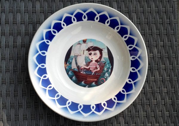 Decalcomanies a eau – Decoration Assiette ancienne - Pirate